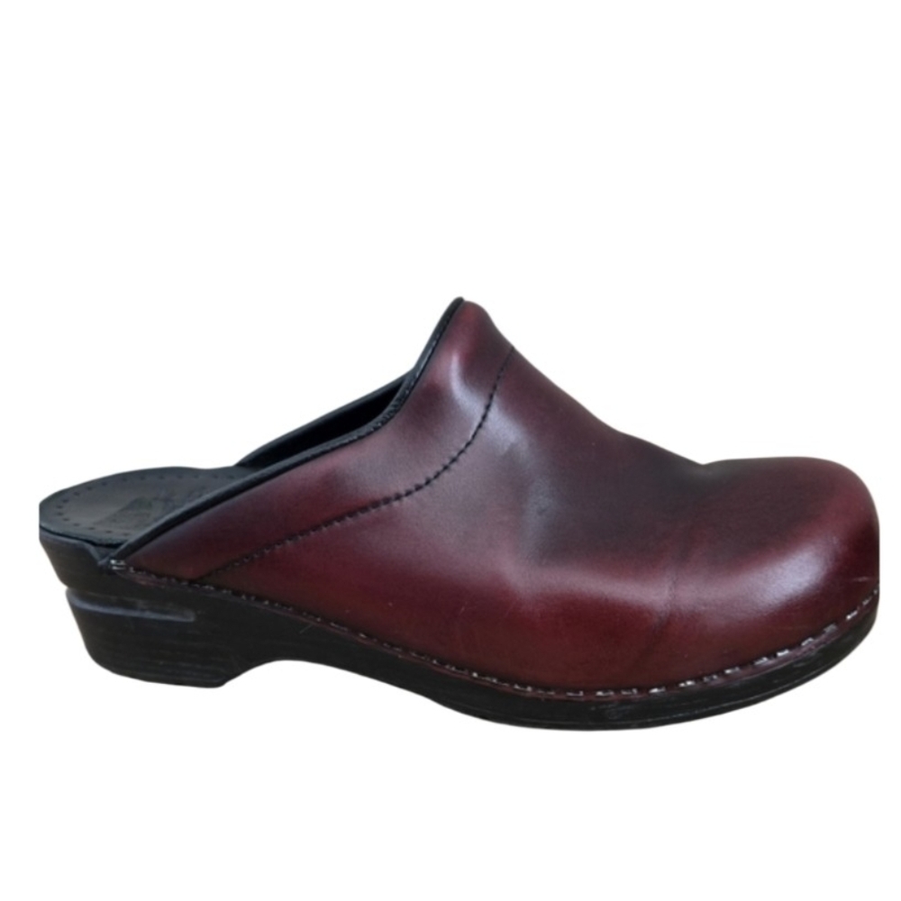 Dansko Clogs Shoes Open Back Slides Women's 41 Slip On Maroon